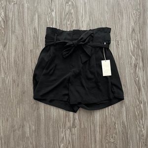 Ultra high waist paper bag shorts